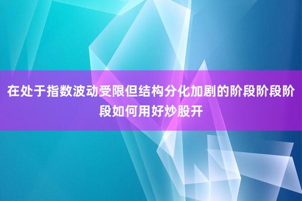 在处于指数波动受限但结构分化加剧的阶段阶段阶段如何用好炒股开
