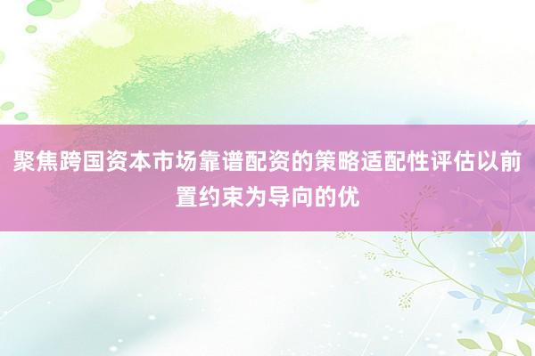 聚焦跨国资本市场靠谱配资的策略适配性评估以前置约束为导向的优